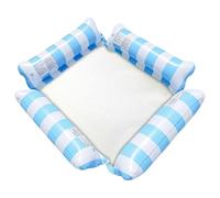 Rwigeboo Pool Lounger Float Four-Tube Mesh Hammock 47x43 Inch Pool Hammock Float PVC Heavy-Duty, Blue-Striped Floats with Pump, Lake Floats for Adults Kids Summer Use Adult