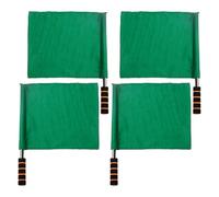 Rwigeboo Soccer Referee Flags 4Pcs 18x14 Inch Green Cotton Referee Flags with Sponged Handle Replacement Soccer Accessories