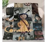 Rwillppycfei Best Animated Dark Fantasy Horror Cora-line Throw Blanket, Flannel Plush Halloween Blankets and Throws for Better Relaxing, Wrinkle-Resistant Air Conditioned Blanket 50"x60"