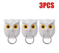 RWLQWEA Mdingbao-Multi-Purpose Hooks Magnetic Owl Key Holders Self Adhesive Magnets Hold Keychain Key Hanger Hooks Will Home Wall Decorative Hooks, Strong Adhesive Wall Hooks(White-3pcs)