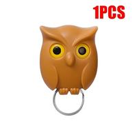 RWLQWEA Mdingbao-Multi-Purpose Hooks Magnetic Owl Key Holders Self Adhesive Magnets Hold Keychain Key Hanger Hooks Will Home Wall Decorative Hooks, Strong Adhesive Wall Hooks(Brown-1pcs)