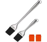 RWM Silicone Grill Brush, Stainless Steel Handle, Orange, Pastry Brush, Dishwasher Safe