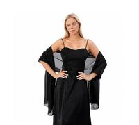 Rwoythk Ladies Chiffon Scarves, Sheer Soft Chiffon Shawls and Wraps for Women, Women Black Plain Neck Scarf, Lightweight Wedding Evening Party, Dresses Scarf, Bride, Mother
