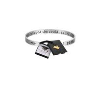 RWQIAN 2025 Graduation Bracelet Gifts for her,Class of 2025 College Grad Gift Graduation Bangle with Gift Card (She believed she could,so she did.)