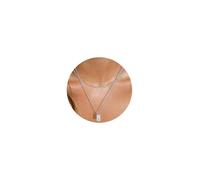 RWQIAN Layered Initial Letter A Necklace Silver for Women,Stainless Steel Tiny Initials Chain Necklace with Capital A-Z Pendant Jewellery Gifts for Teenage Girls 45cm