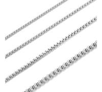 RWQIAN Mens Stainless Steel Chain Necklace Silver 60cm Men Venetian Thin Chain Necklace Width 4mm for Women