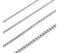 RWQIAN Mens Stainless Steel Chain Silver/Gold/Black Women Venetian Necklace Thin Chain Width 2/2.5/3/4MM Length 45-70CM