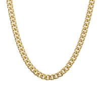RWQIAN Mens Sturdy Chain Necklace 8mm Gold 316L Stainless Steel 50cm Mens Cuban Link Chain Necklace Thick Hip Hop Jewelry with Strong Clasp for Men Boy Women