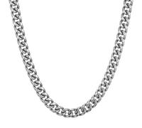RWQIAN Mens Sturdy Chain Necklace 9mm Silver 316L Stainless Steel 50cm Mens Cuban Link Chain Necklace Thick Hip Hop Jewelry with Strong Clasp for Men Boy Women