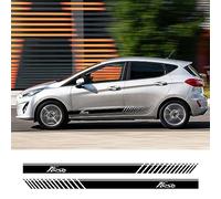 RWRAPS 2PCS Racing Both Side Car Door Side Skirt Stripes Stickers Auto Body Decor Graphic Vinyl PVC Decals,Fit for Ford Fiesta