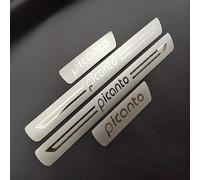 RWRAPS 4Pcs Stainless Steel Car Door Sill Scuff Plate Guard Sills for Kia Picanto 2013-2023, Automotive Door Entry Guard Protector Trim