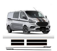 RWRAPS 6Pcs/Lot Car Hood Side Rear Door Stickers Custom Camper Van Sport Vinyl Decals,Fit for Ford Transit Tourneo Auto Accessories