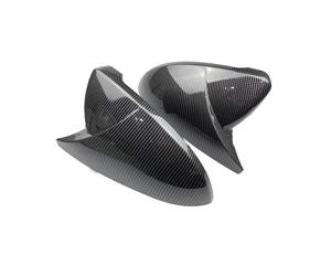 RWRAPS Car Side Mirror Cover For VW For Golf MK7 7.5 For GTI 7 7R Carbon Bright Black Cover Car Accessory 2PCS Mirror Covers Caps RearView Mirror Case Cover Rear Mirror Caps(Carbon Look Black)