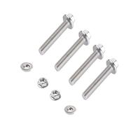 Rwraps Flanged Hex Head Bolt,Stainless Steel Exhaust Flange Bolts & Nuts for Exhaust Manifold Hardware Kit (4, M10x60)