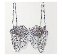 RWRAPS Rhinestone Bra Sexy Lingerie Clothing Women Crystal Body Bralette Chest Chain Bikini Jewelry (Color : D, Size : As Shown) (E As shown)