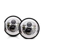 RWRPQEDEXM 2x For Defender For Range For Rover Universal Car 7 Inch Led Headlight Hi Low Halo DRL OffRoad 4x4 Headlamp Assemblies Headlamp Assembly(40w Halo Chrome)