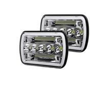 RWRPQEDEXM For Dodge For MJ 5x7 Inch 2pcs Car LED Headlights 7x6'' H6054 Sealed Beam Front Bumper Headlight Assembly Bumper Headlamp(2 PCS 1003Z)