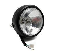 RWRPQEDEXM Motorcycle Headlight Assembly Universal Motorcycle Retro Headlight 35W Halogen Metal Grid With Bracket Mask Complete Kit Headlamp(2)