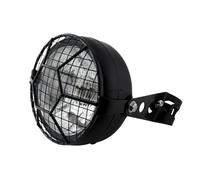 RWRPQEDEXM Motorcycle Headlight Assembly Universal Motorcycle Retro Headlight 35W Halogen Metal Grid With Bracket Mask Complete Kit Headlamp(5)