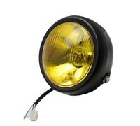 RWRPQEDEXM Motorcycle Headlight Assembly Universal Motorcycle Retro Headlight 35W Halogen Metal Grid With Bracket Mask Complete Kit Headlamp(1)