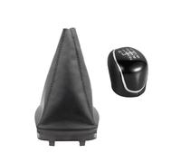 RWRPQEDEXM Shifter Lever Stick for Mondeo 4 Mk4 IV 2007-2014 Car Hand Speed Ball Gear Shift Knob Gaiter Boot Cover Collar(Black 6 Speed 2Pcs)