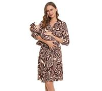 RWRWMOONPUT Mommy Robe for Maternity and Baby Swaddle Blanket,Matching Mommy Labor Delivery Robe and Receiving Blanket Set Brown Marble