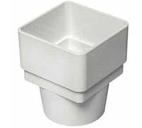 RWSD2WH White Marshall Tufflex Downpipe Adaptor 65mm Square to 68mm Round