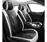 RWTECH Car Seat Covers Universal Full Set Accessories for Toyota Land Cruiser 80 Land Cruiser 100 Land Cruiser 120 Land Cruiser 150 Waterproof Leather、Black White