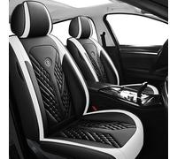 RWTECH Car Seat Covers Universal Full Set Accessories for Toyota Land Cruiser 80 Land Cruiser 100 Land Cruiser 120 Land Cruiser 150 Waterproof Leather、Black White