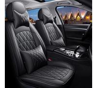 RWTECH Car Seat Covers Universal Set for Nissan Qashqai, +2, QX, Serena, Silvia, Skyline, Stagea, Stanza, Sunny, Teana, Terrano, Tiida, Trade, Ur, Vanette Car Accessories, Black Luxury