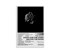 RWTWQGEQWGR Shoot For The Stars Aim For The Moon by Pop Smoke Album Poster Art Wall Decorative Aesthetic Cover Poster Design Painting 12x18inch(30x45cm) Unframe-style