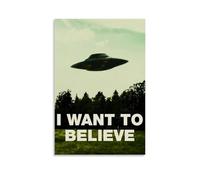 RWTWQGEQWGR The X-Files I Want to Believe Poster Art Wall Decorative Aesthetic Cover Poster Design Painting 12x18inch(30x45cm) Unframe-style