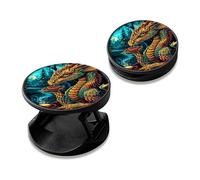 RWUTYTIUL 2 Pack Cell Phone Case Holder for Fingers, Phone Cute Grip with Expanding Kickstand Compatible with All Phones and Tablets - Baby Dragon