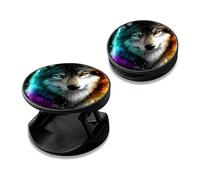 RWUTYTIUL [2 Pack] Cell Phone Grip with Expanding Kickstand, Upgraded Strong Adhesive Foldable Finger Holder for Smartphone & Tablet, Portable Desk Stand for Video Watching - Grey Hatch