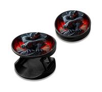 RWUTYTIUL [2 Pack] Cell Phone Grip with Expanding Kickstand, Upgraded Strong Adhesive Foldable Finger Holder for Smartphone & Tablet, Portable Desk Stand for Video Watching - Red-Winged Dragon