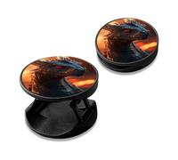 RWUTYTIUL [2 Pack] Cell Phone Grip with Expanding Kickstand, Upgraded Strong Adhesive Foldable Finger Holder for Smartphone & Tablet, Portable Desk Stand for Video Watching - Red Eyed Dragon