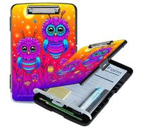 RWUTYTIUL A4 Clipboard with Storage Pen Holder, Clipboards Organizer Nursing Clipboard Foldable File Folder Plastic Clipboard Folio Clip Board for Office Work Classroom Doctor, Honey Sunset