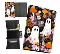 RWUTYTIUL American Flag Deer Wallet for Men, Womens Pop Up Automatic Wallet Slim Leather Wallet with Money Clip RFID Blocking Credit Card holder Business Gift Money Wallet, Mushroom White Baby