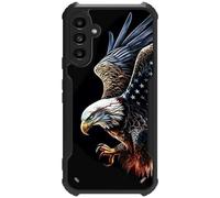 RWUTYTIUL Black Eagle for Samsung Galaxy S24/S25 5G 6.2" Case, Fit Ultra Thin Soft Silicone Shockproof Protective Cover Full Body Drop Protection Phone Case for Women Men