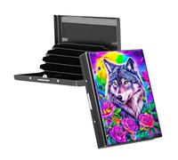 RWUTYTIUL Business Card Holder Organizer for Purse, Slim Aluminum RFID Pocket Metal Wallet Rectangular tarjetero Case for Credit Cards, ID Cards, Travel Accessories Women Men, Purple Flaming Dragon