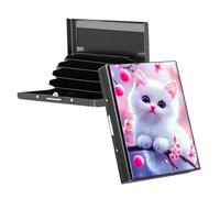 RWUTYTIUL Business Card Holder Organizer for Purse, Slim Aluminum RFID Pocket Metal Wallet Rectangular tarjetero Case for Credit Cards, ID Cards, Travel Accessories Women Men, Purple Flaming Dragon