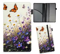 RWUTYTIUL Car Insurance and Registration Card Holder, Slim PU Leather Vehicle Document Wallet for Glove Case, Auto Insurance Case and Registration Organizer for Car Truck Motorcycle, Purple Flower