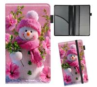 RWUTYTIUL Car Insurance and Registration Card Holder, Slim PU Leather Vehicle Document Wallet for Glove Case, Auto Insurance Case and Registration Organizer for Car Truck Motorcycle, Pink Flower