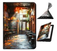 RWUTYTIUL Case Compatible with Kindle Scribe 10.2 Inch (2022/2024 Released), Slim Leather Smart Cover with Multi-Angle Anti-Slip Stand [Auto Wake/Sleep] Shell for Women Men, Vintage Book Dining Tube
