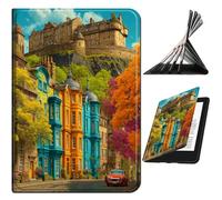 RWUTYTIUL Case Compatible with Kindle Scribe 10.2 Inch (2022/2024 Released), Slim PU Leather Smart Cover with Multi-Angle Anti-Slip Stand [Auto Wake/Sleep] Shell for Women Men, Castle Maple Tree
