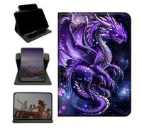RWUTYTIUL Case for 6.8" Kindle Paperwhite (11th Generation 2021) & Signature Edition, 360 Degree Rotating Stand with Multi-Angle Vertical & Horizontal Viewing Shockproof Shell, Purple Cool Dragon