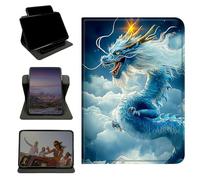 RWUTYTIUL Case for 6.8" Kindle Paperwhite (11th Generation 2021) & Signature Edition, 360 Degree Rotating Stand with Multi-Angle Vertical & Horizontal Viewing Shockproof Shell, Cloud Blue Dragon