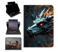 RWUTYTIUL Case for 6.8" Kindle Paperwhite (11th Generation 2021) & Signature Edition, 360 Degree Rotating Stand with Multi-Angle Vertical & Horizontal Viewing Shockproof Shell, Forest Grey Dragon