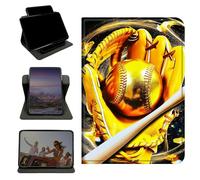 RWUTYTIUL Case for 6" Kindle 10th Generation 2019 Release, 360 Degree Rotating Stand with Multi-Angle Vertical & Horizontal Viewing Shockproof Protective Shell for Women Men, Golden Baseball