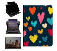 RWUTYTIUL Case for 6" Kindle 10th Generation 2019 Release, 360 Degree Rotating Stand with Multi-Angle Vertical & Horizontal Viewing Shockproof Protective Shell for Women Men, Brown Heart
